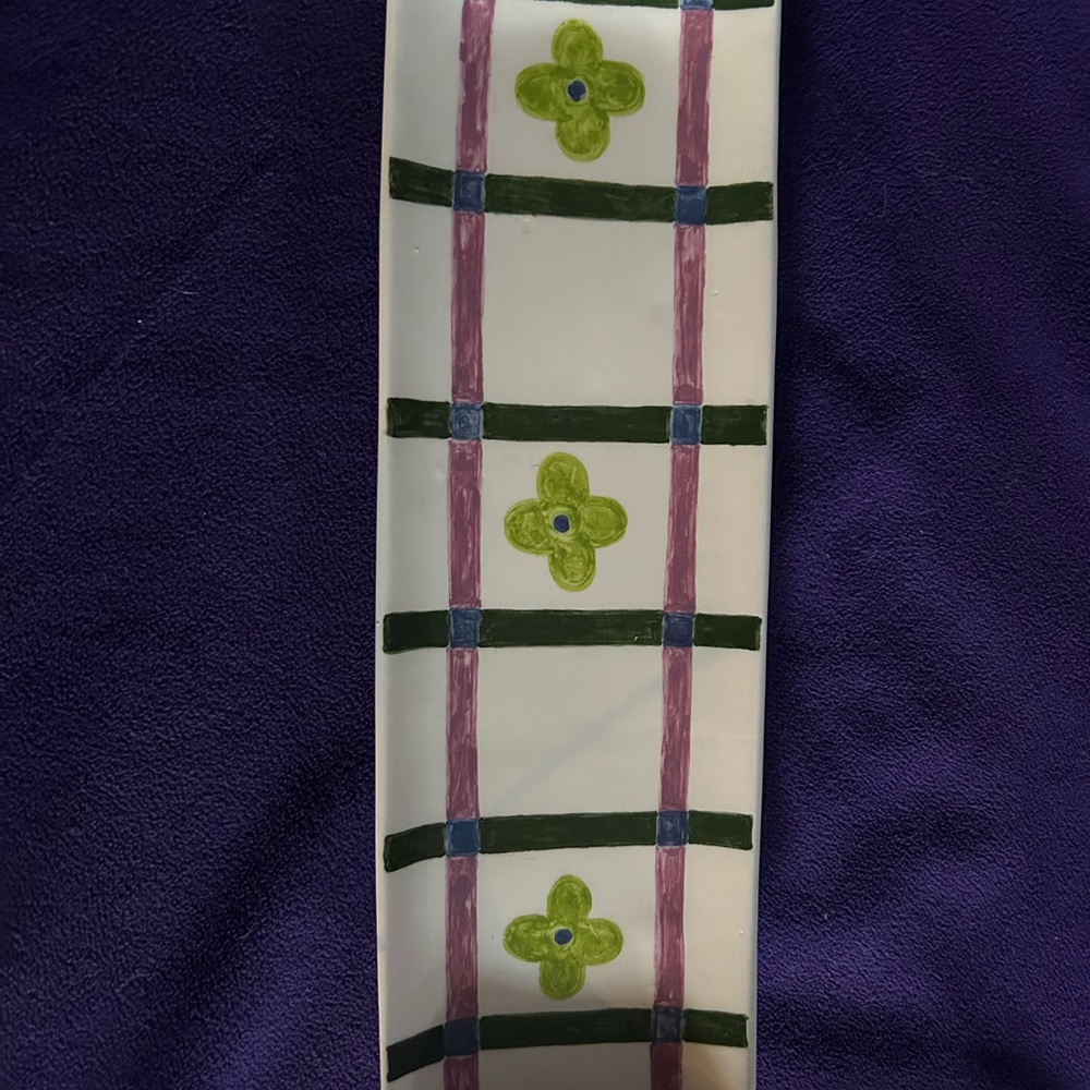 Handcrafted Ceramic Plaid tray